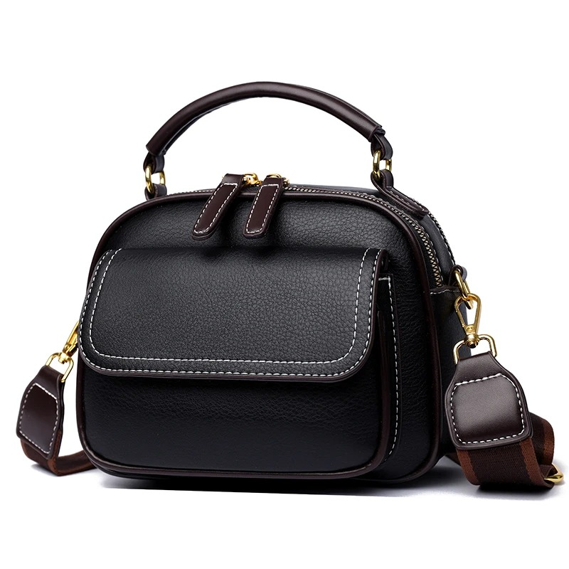 New Sac a Main Women Handbag soft small Shoulder Pu Leather Tote Hand Bags for Ladies(Black)