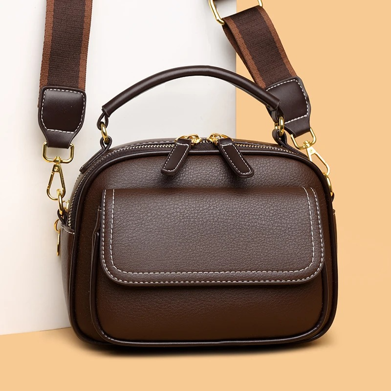 New Sac a Main Women Handbag soft small Shoulder Pu Leather Tote Hand Bags for Ladies(coffee)